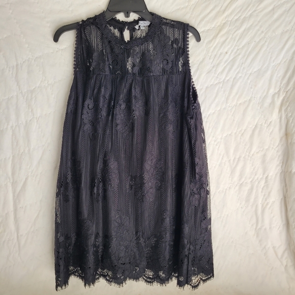 paper tee Dresses & Skirts - Paper Tee Womens Black Lined Lace Dress Size 2X